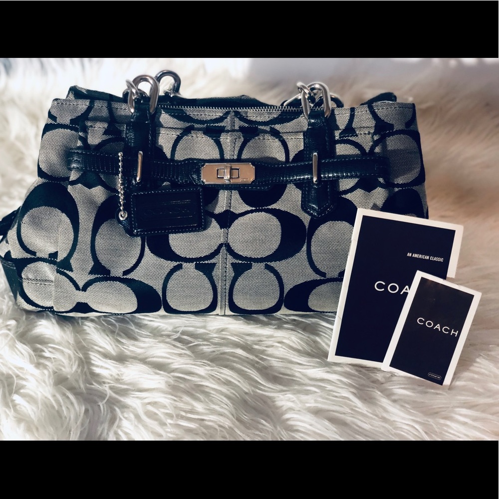 Coach Signature Canvas Purse-Medium